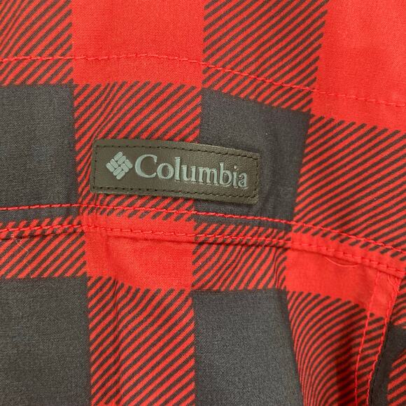 COLUMBIA Chatfield Hill Jacket Women Small Red Black Buffalo Plaid Sherpa Lined - Picture 11 of 16